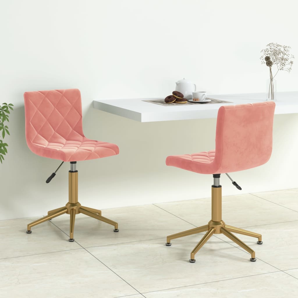 vidaXL Eetkamerstoelen draaibaar 2 st fluweel zwart