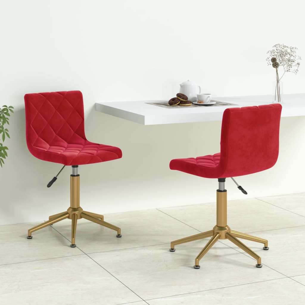 vidaXL Eetkamerstoelen draaibaar 2 st fluweel zwart