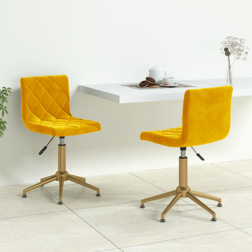 vidaXL Eetkamerstoelen draaibaar 2 st fluweel zwart