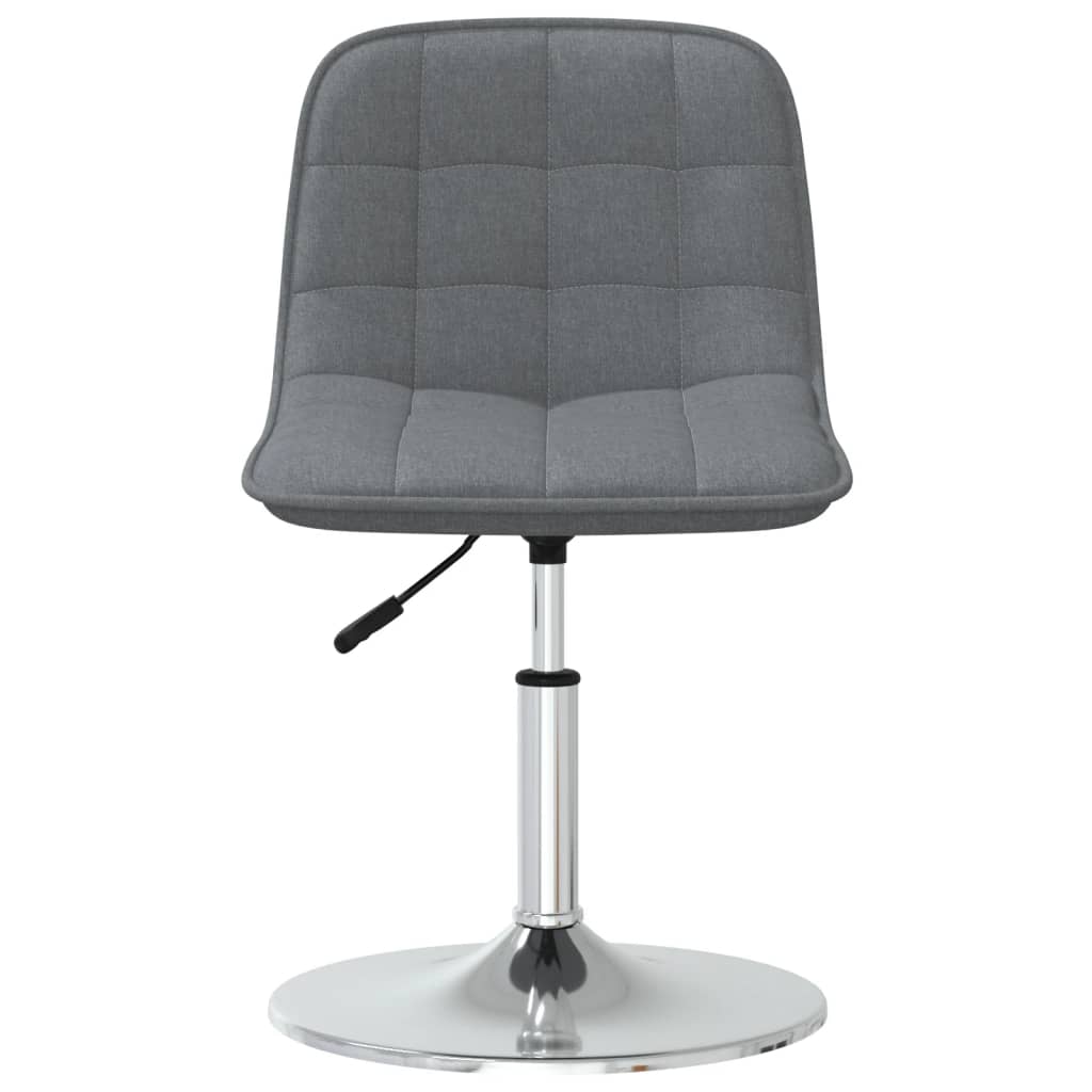vidaXL Eetkamerstoel draaibaar stof lichtgrijs