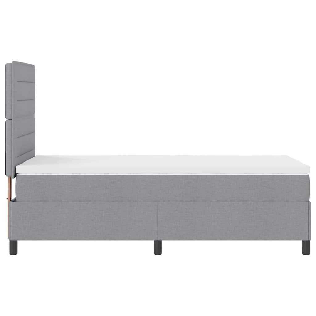 vidaXL Boxspring met matras stof lichtgrijs 200x200 cm