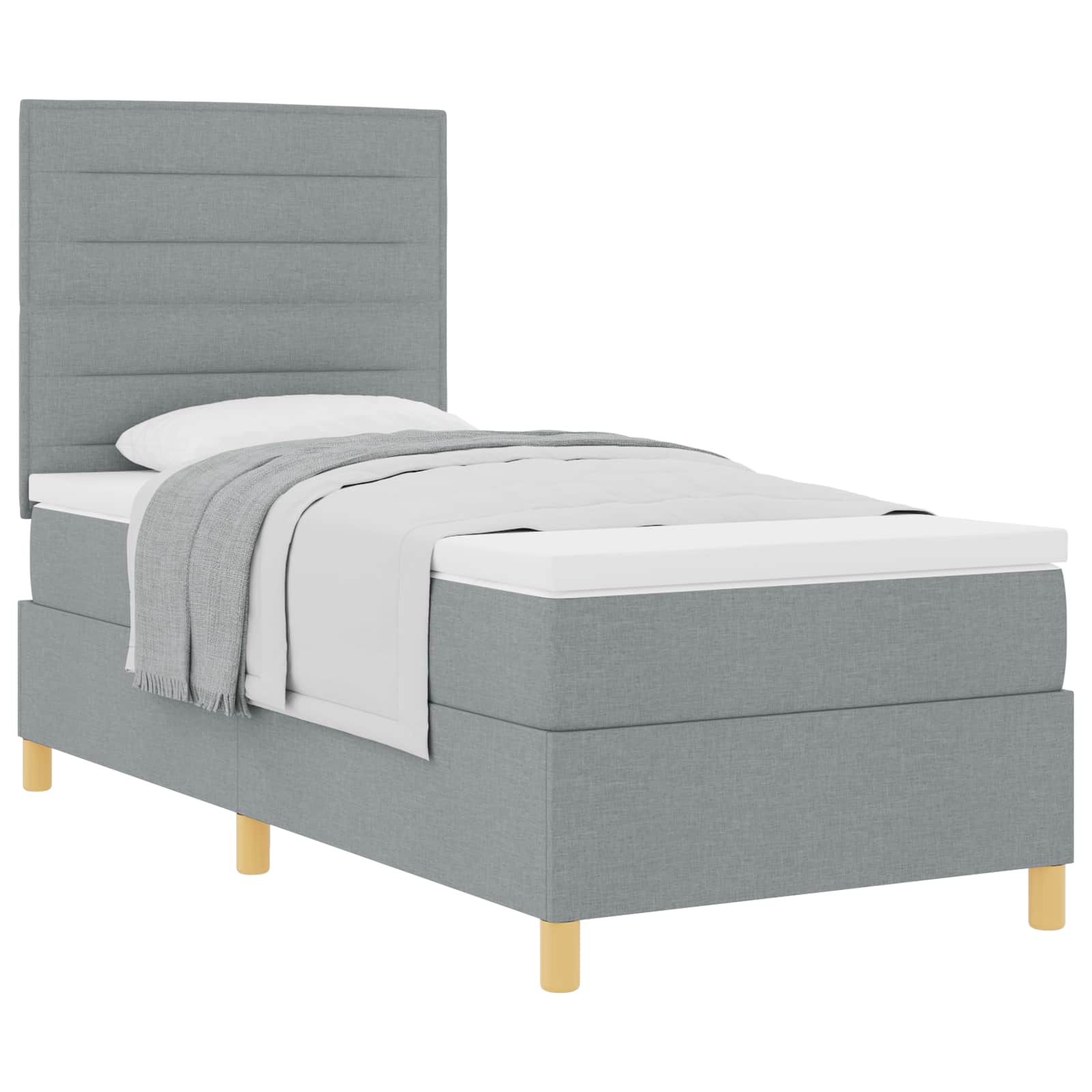 vidaXL Boxspring met matras stof donkerbruin 100x200 cm