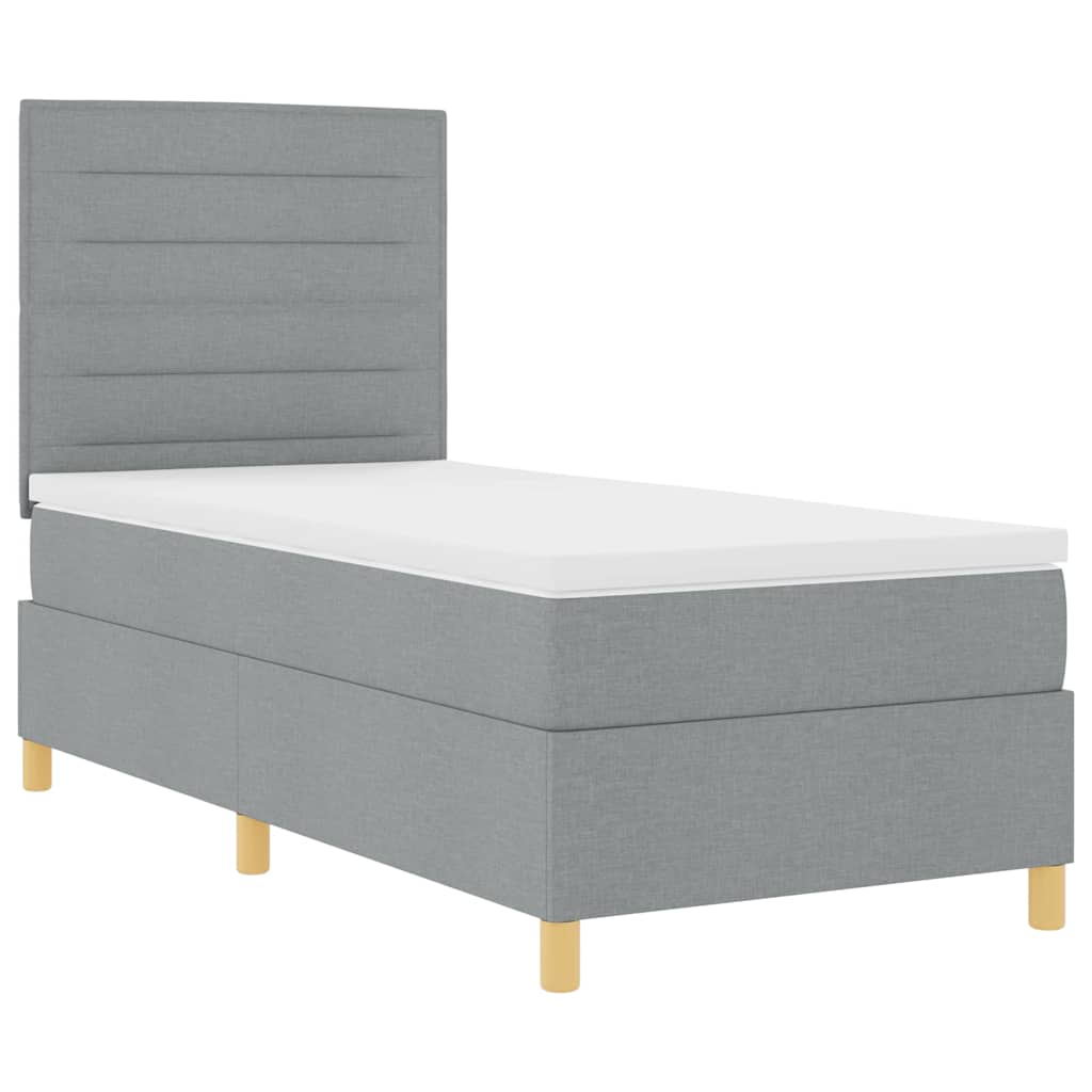 vidaXL Boxspring met matras stof donkerbruin 100x200 cm