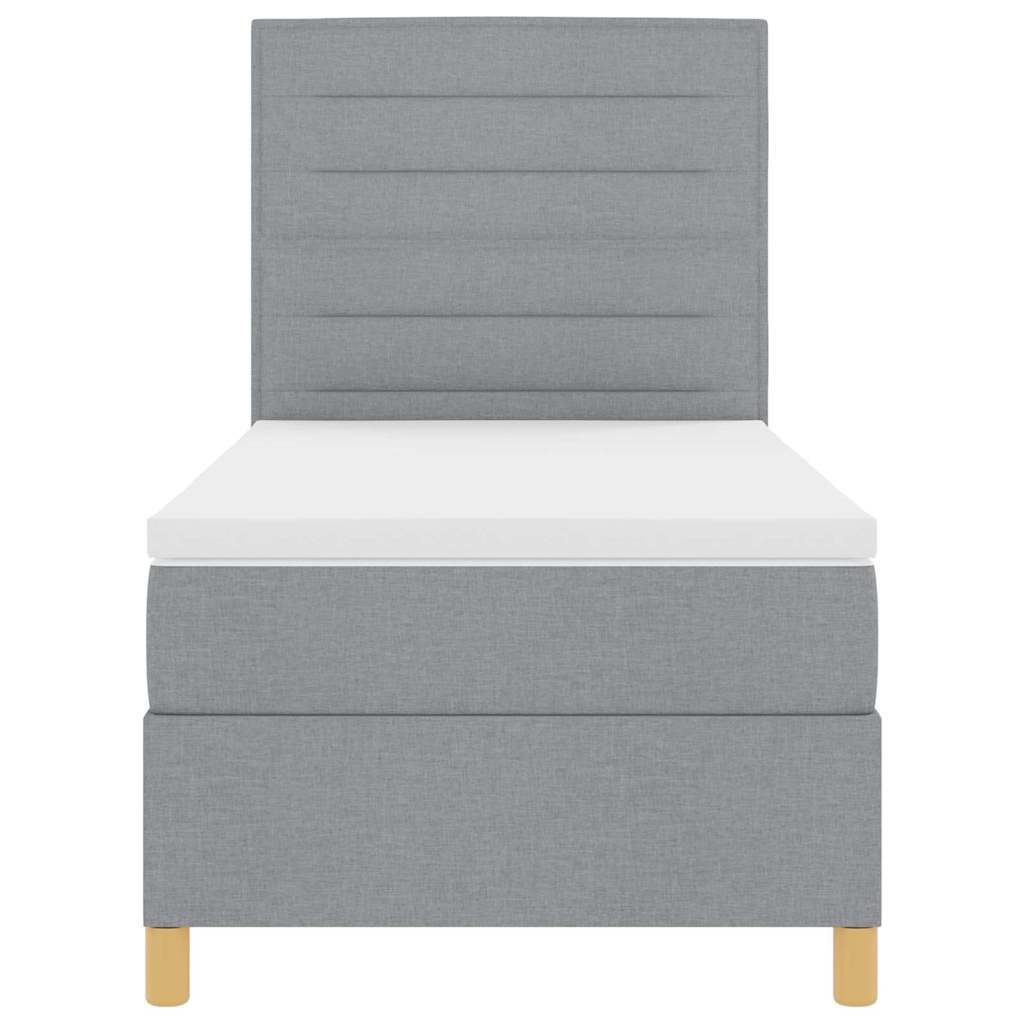 vidaXL Boxspring met matras stof donkerbruin 100x200 cm