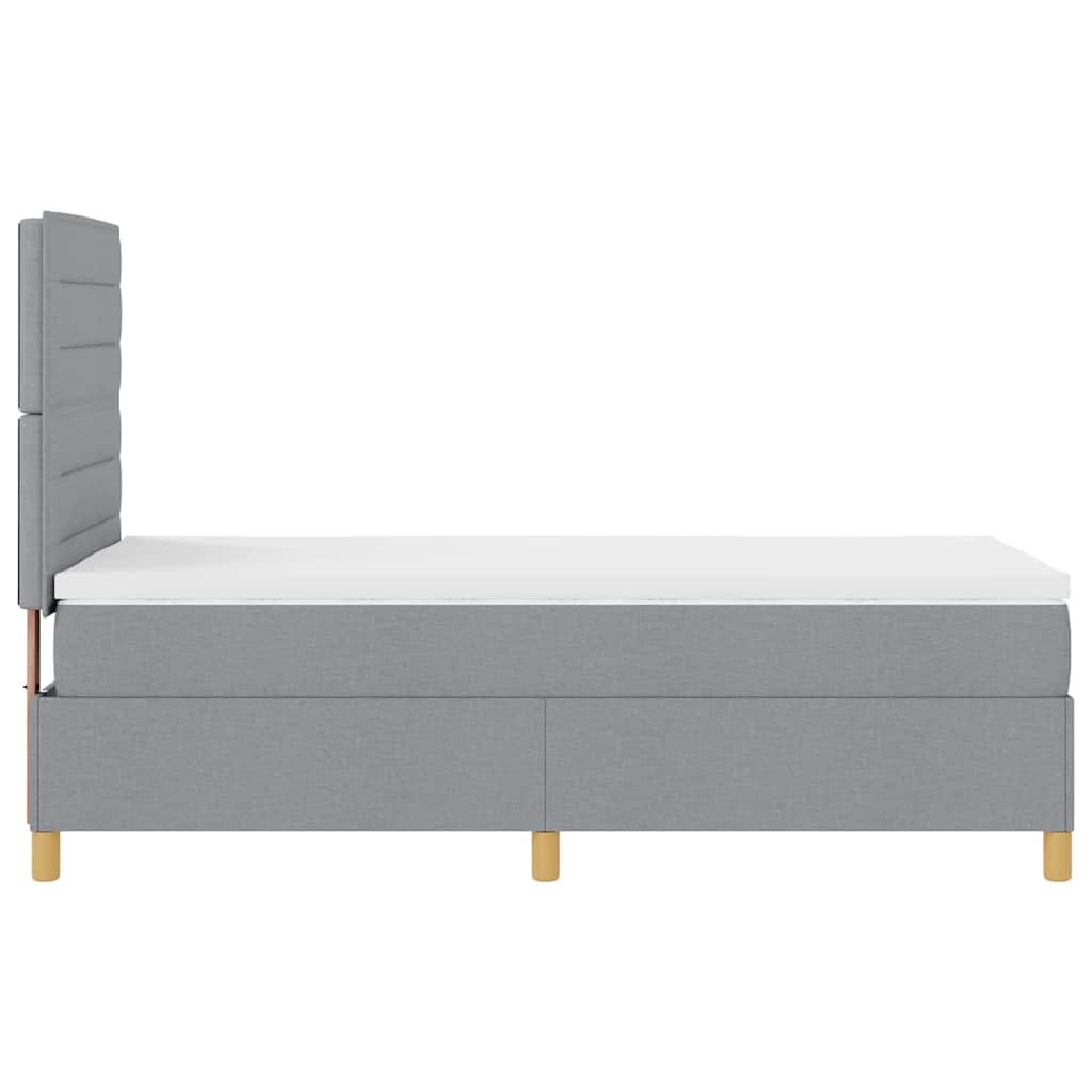 vidaXL Boxspring met matras stof donkerbruin 100x200 cm