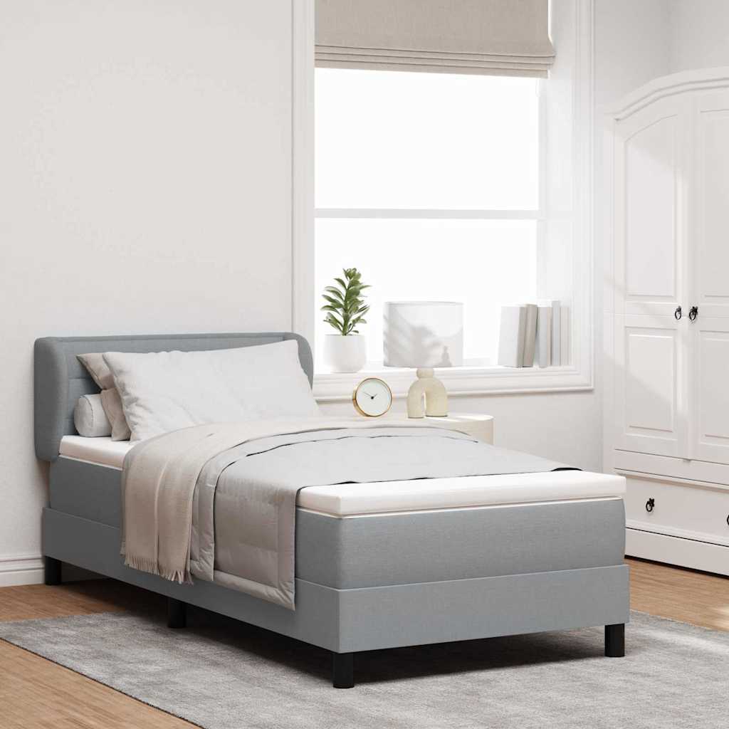 vidaXL Boxspring met matras stof donkerbruin 100x200 cm