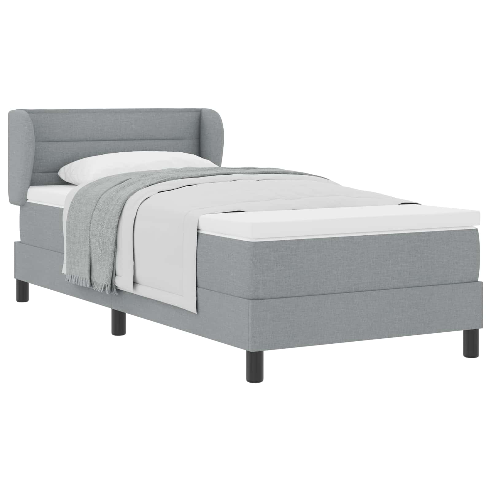 vidaXL Boxspring met matras stof donkerbruin 100x200 cm