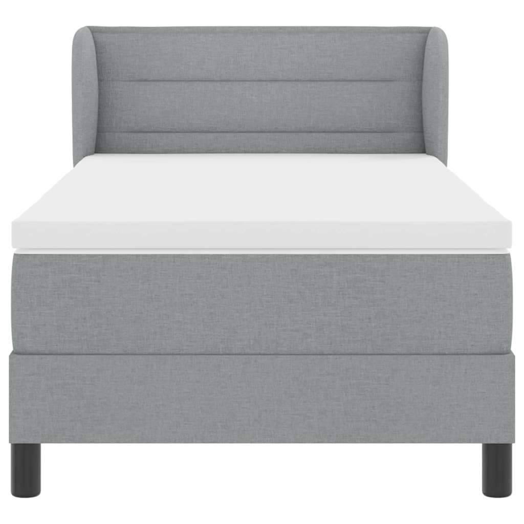 vidaXL Boxspring met matras stof donkerbruin 100x200 cm