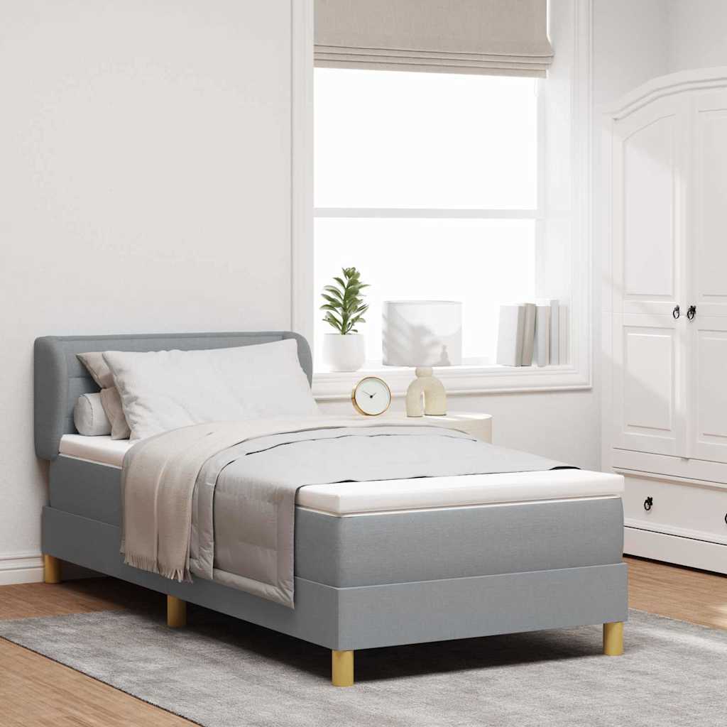 vidaXL Boxspring met matras stof donkerbruin 90x200 cm