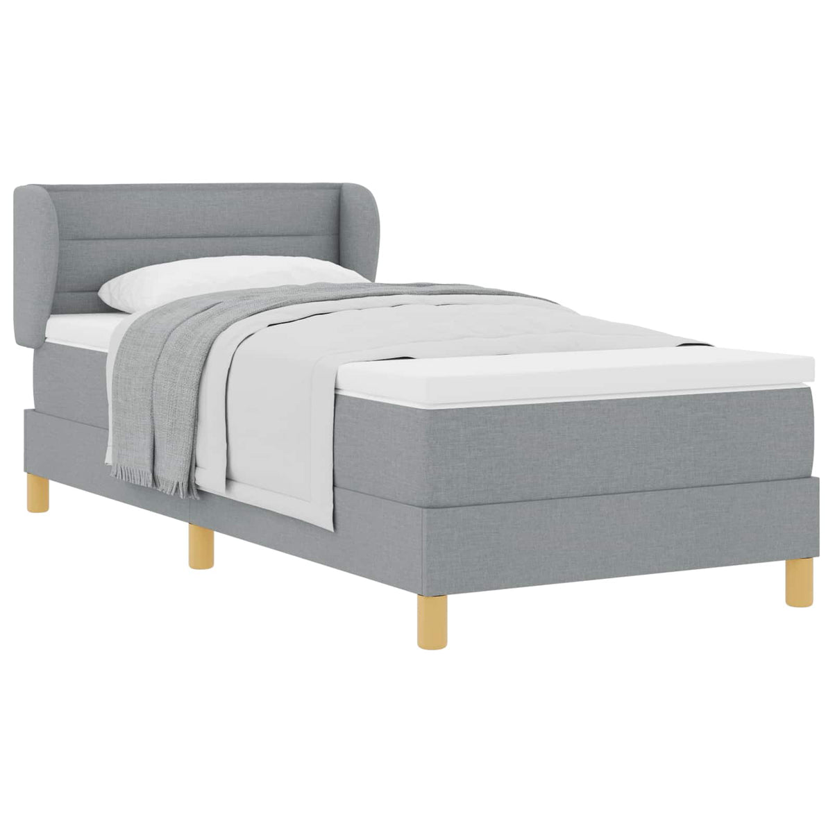 vidaXL Boxspring met matras stof donkerbruin 90x200 cm