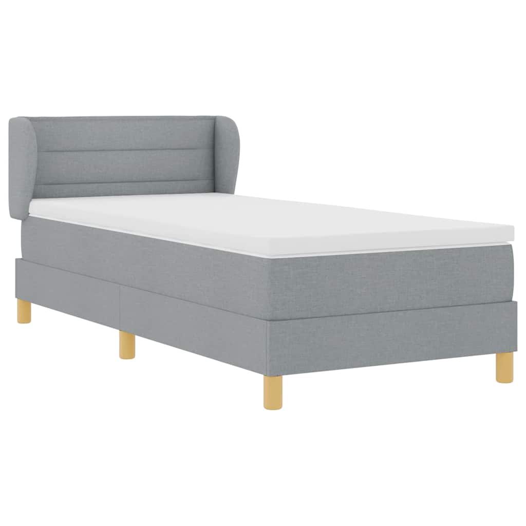 vidaXL Boxspring met matras stof donkerbruin 90x200 cm