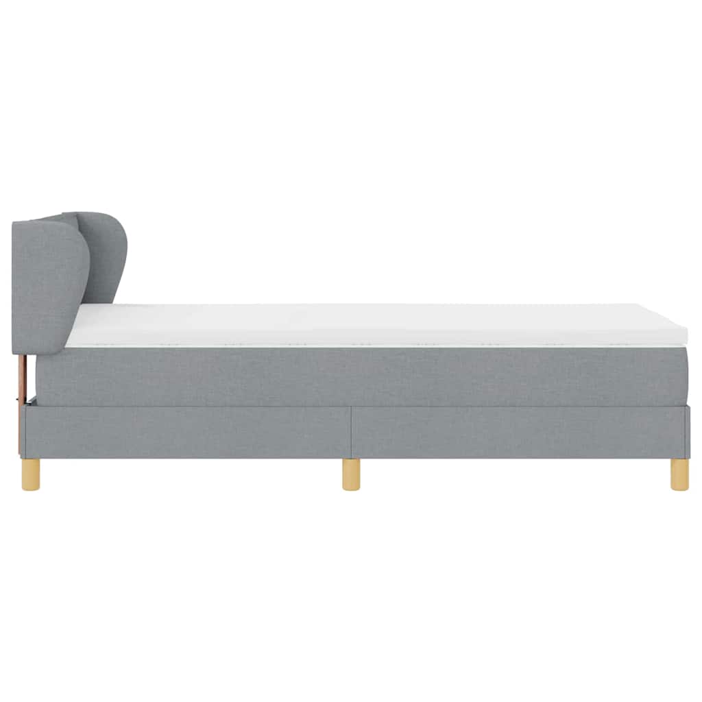 vidaXL Boxspring met matras stof donkerbruin 90x200 cm