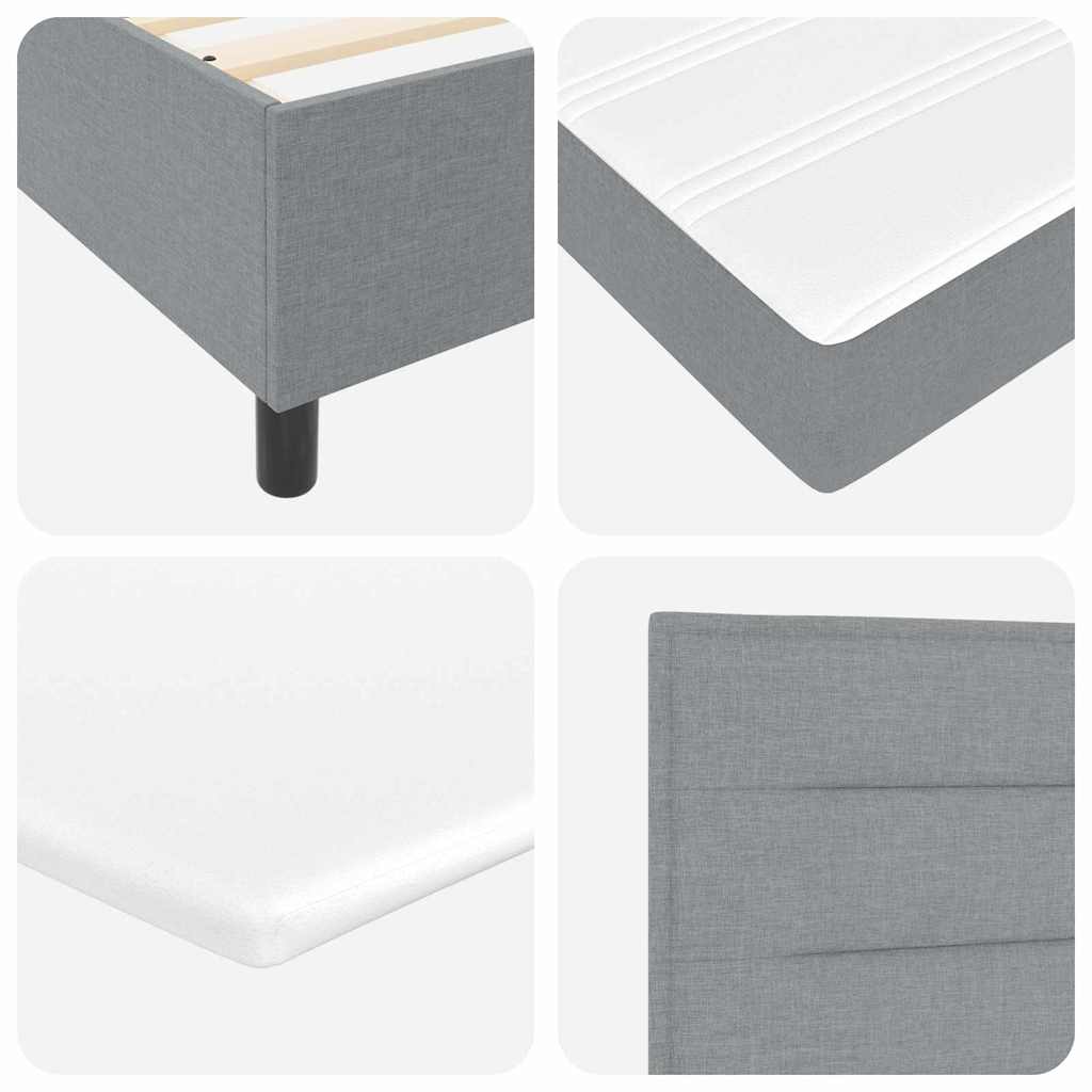 vidaXL Boxspring met matras stof donkergrijs 160x200 cm