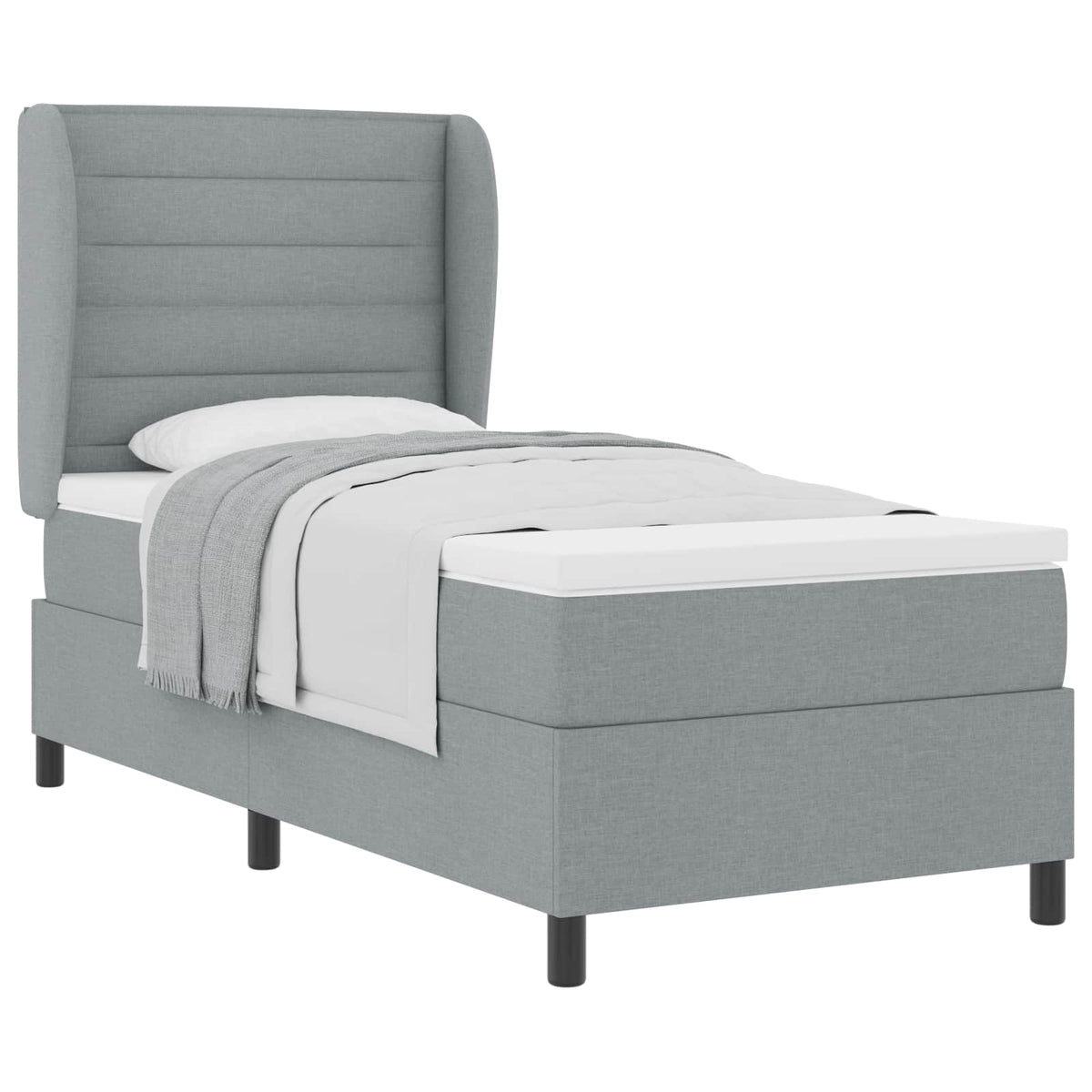 vidaXL Boxspring met matras stof donkergrijs 160x200 cm