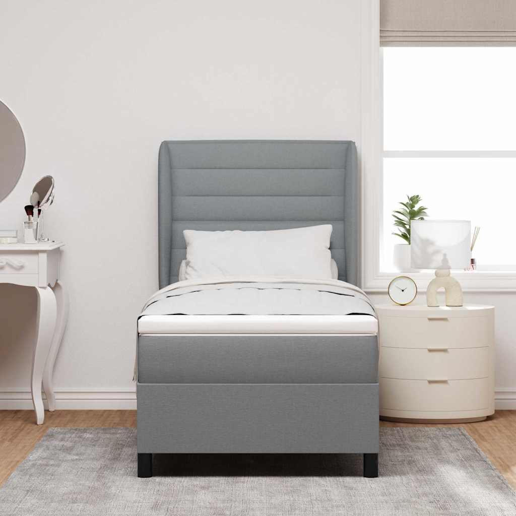 vidaXL Boxspring met matras stof donkergrijs 160x200 cm