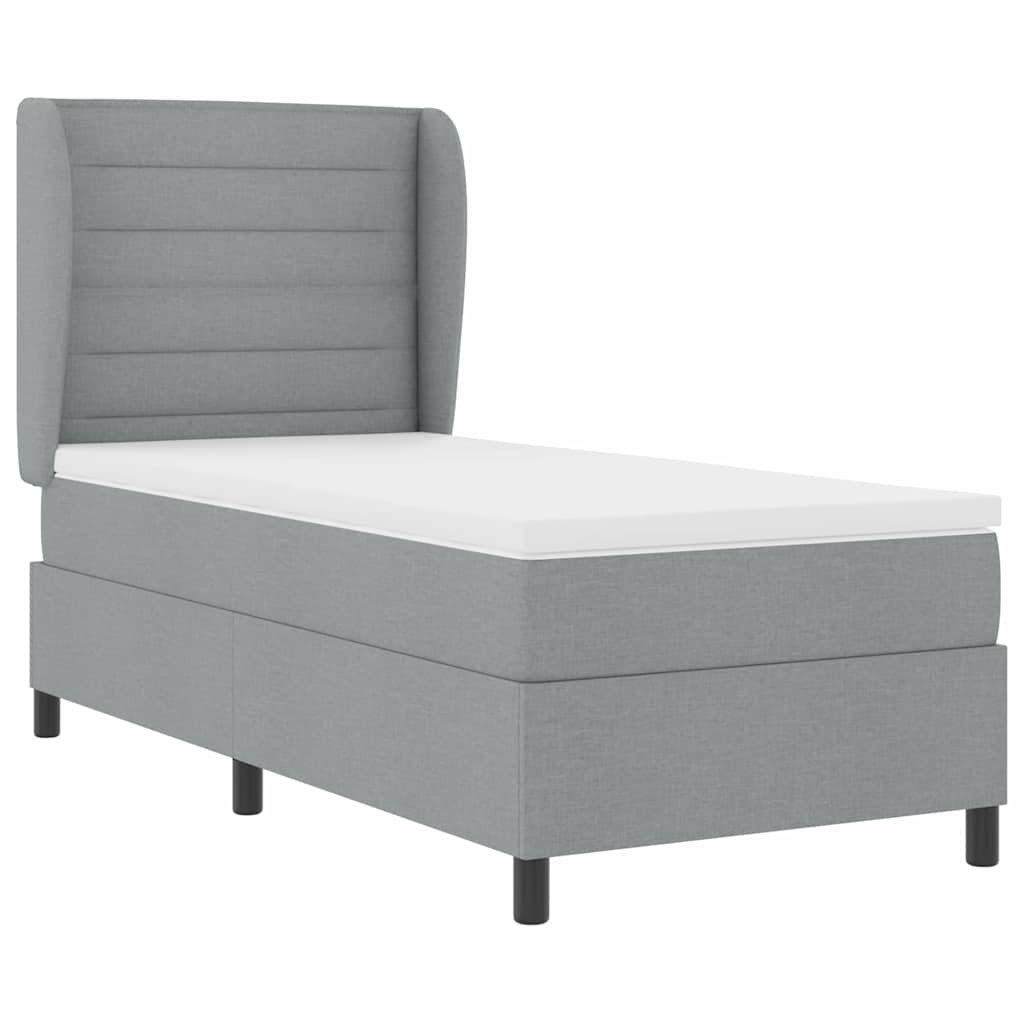 vidaXL Boxspring met matras stof donkergrijs 160x200 cm