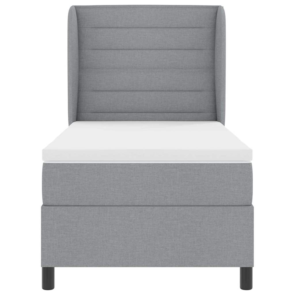 vidaXL Boxspring met matras stof donkergrijs 160x200 cm