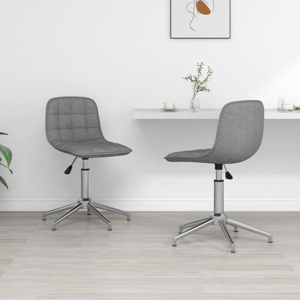 vidaXL Dining Chairs 2 pcs Swivel Fabric Blue