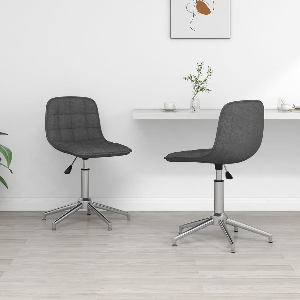 vidaXL Dining Chairs 2 pcs Swivel Fabric Blue