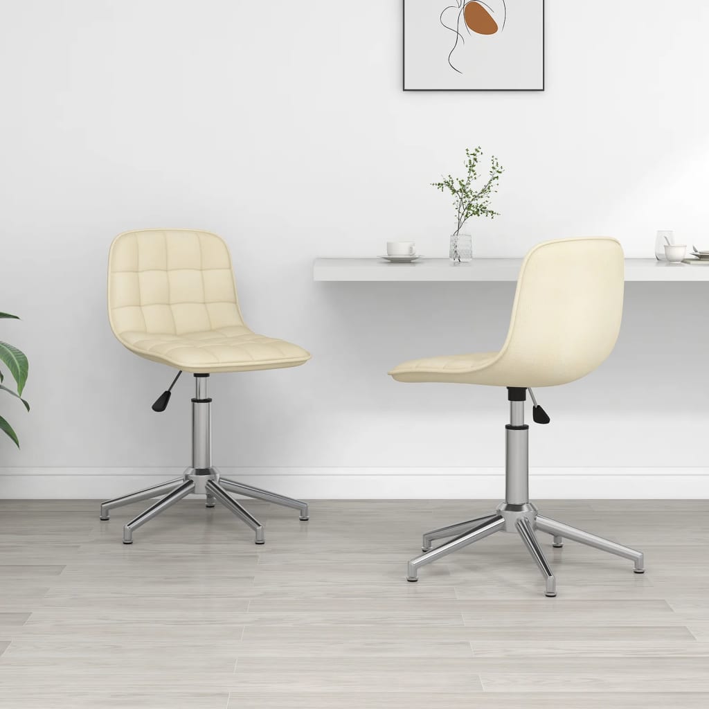 vidaXL Dining Chairs 2 pcs Swivel Fabric Blue