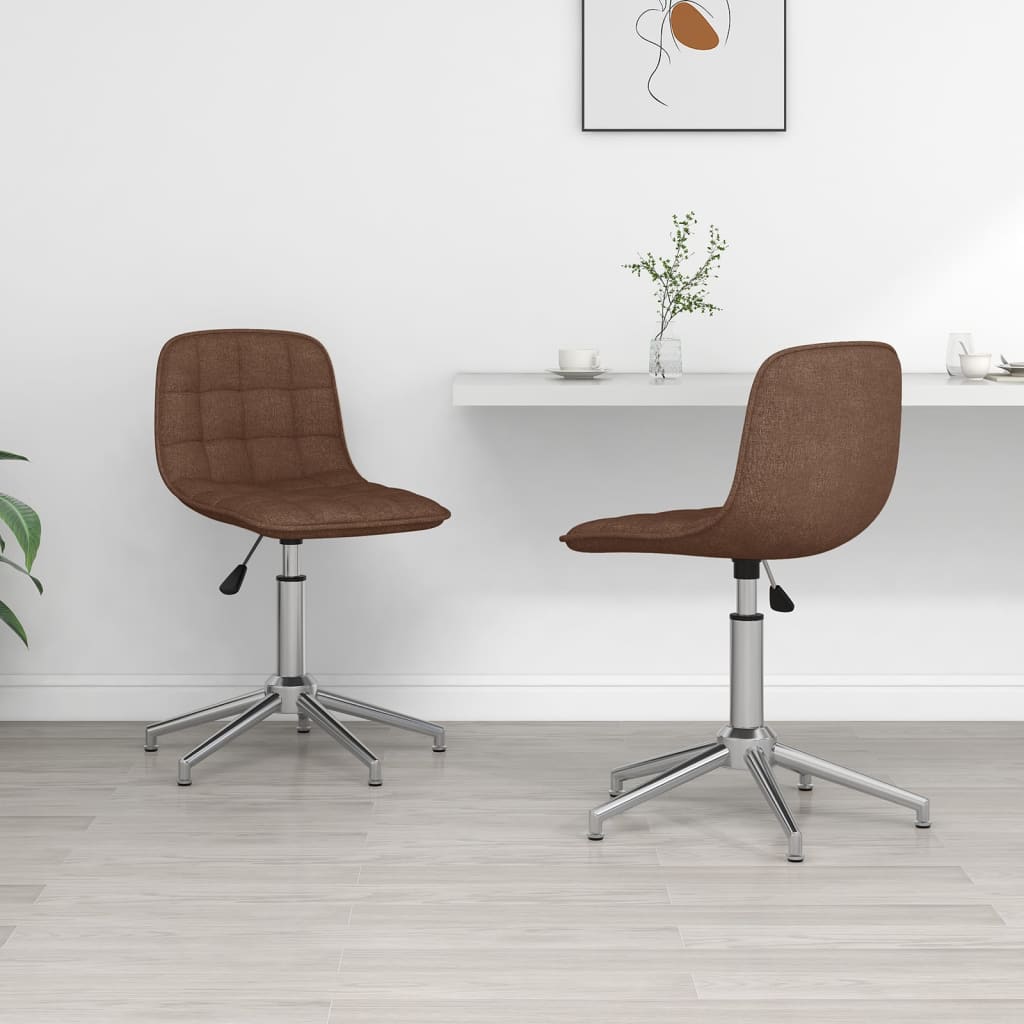 vidaXL Dining Chairs 2 pcs Swivel Fabric Blue