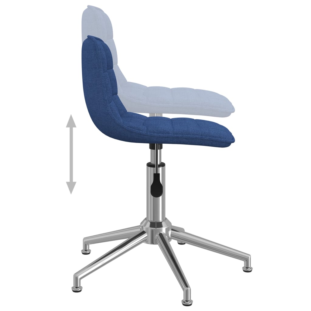 vidaXL Dining Chairs 2 pcs Swivel Fabric Blue
