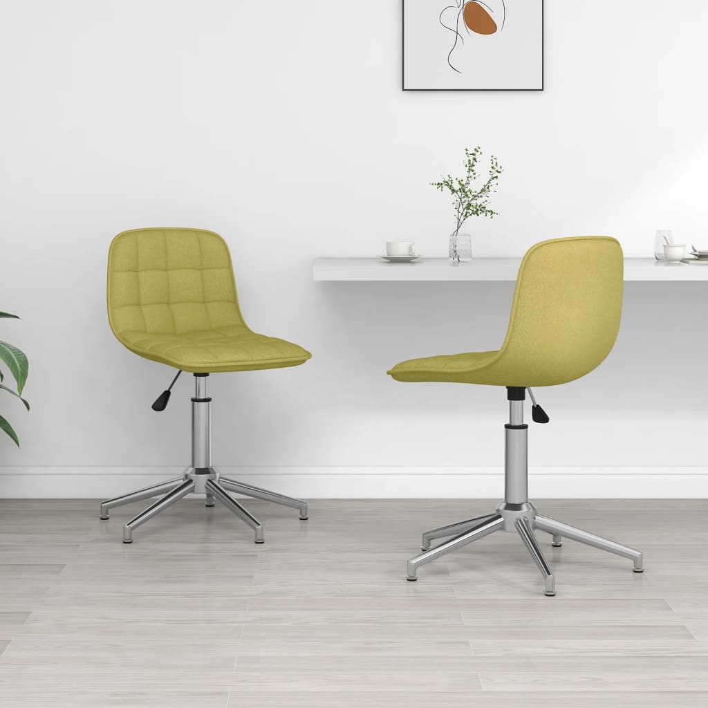 vidaXL Dining Chairs 2 pcs Swivel Fabric Blue