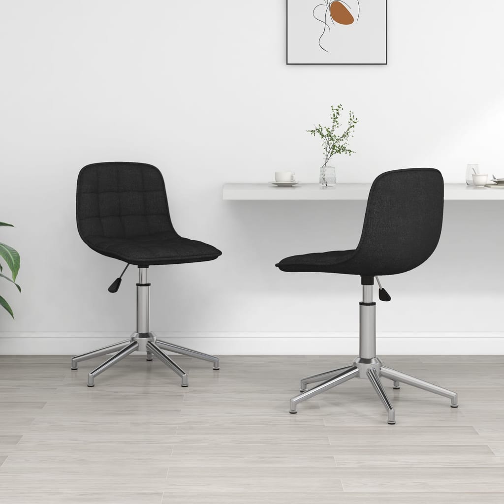 vidaXL Dining Chairs 2 pcs Swivel Fabric Blue