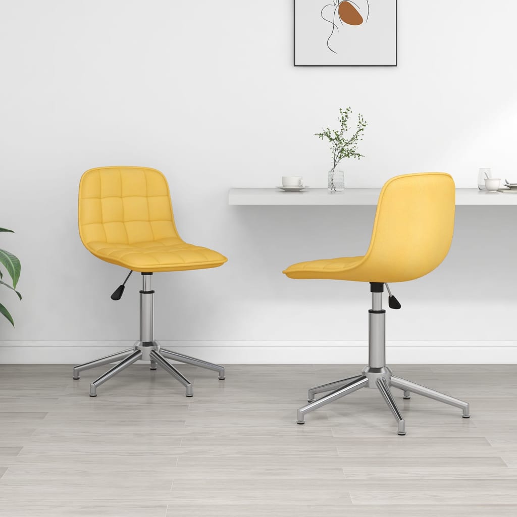 vidaXL Dining Chairs 2 pcs Swivel Fabric Blue