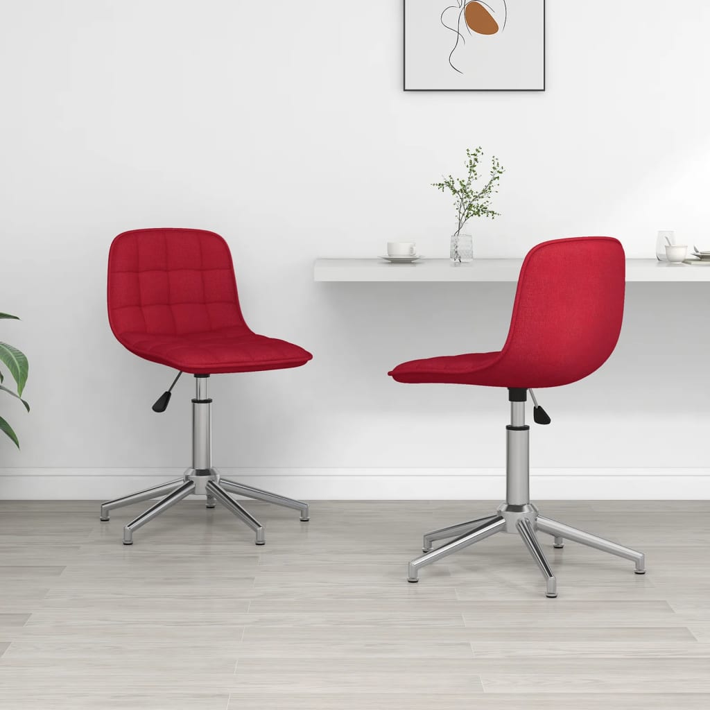 vidaXL Dining Chairs 2 pcs Swivel Fabric Blue