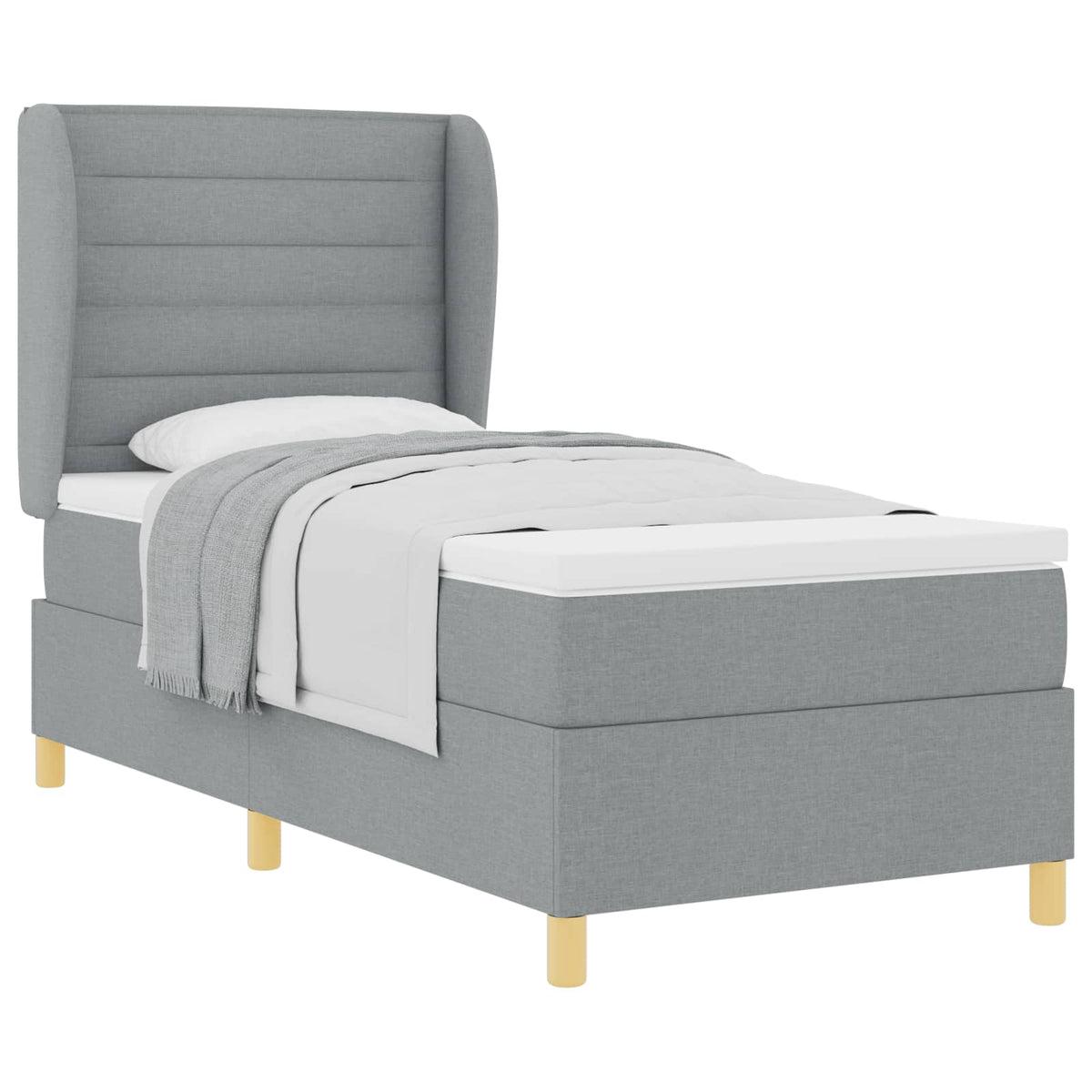 vidaXL Boxspring met matras stof donkergrijs 80x200 cm