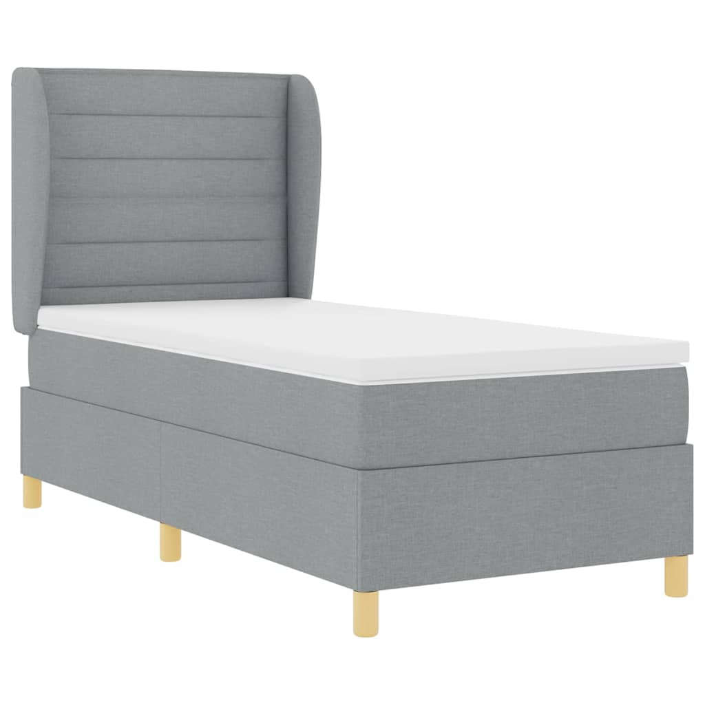 vidaXL Boxspring met matras stof donkergrijs 80x200 cm