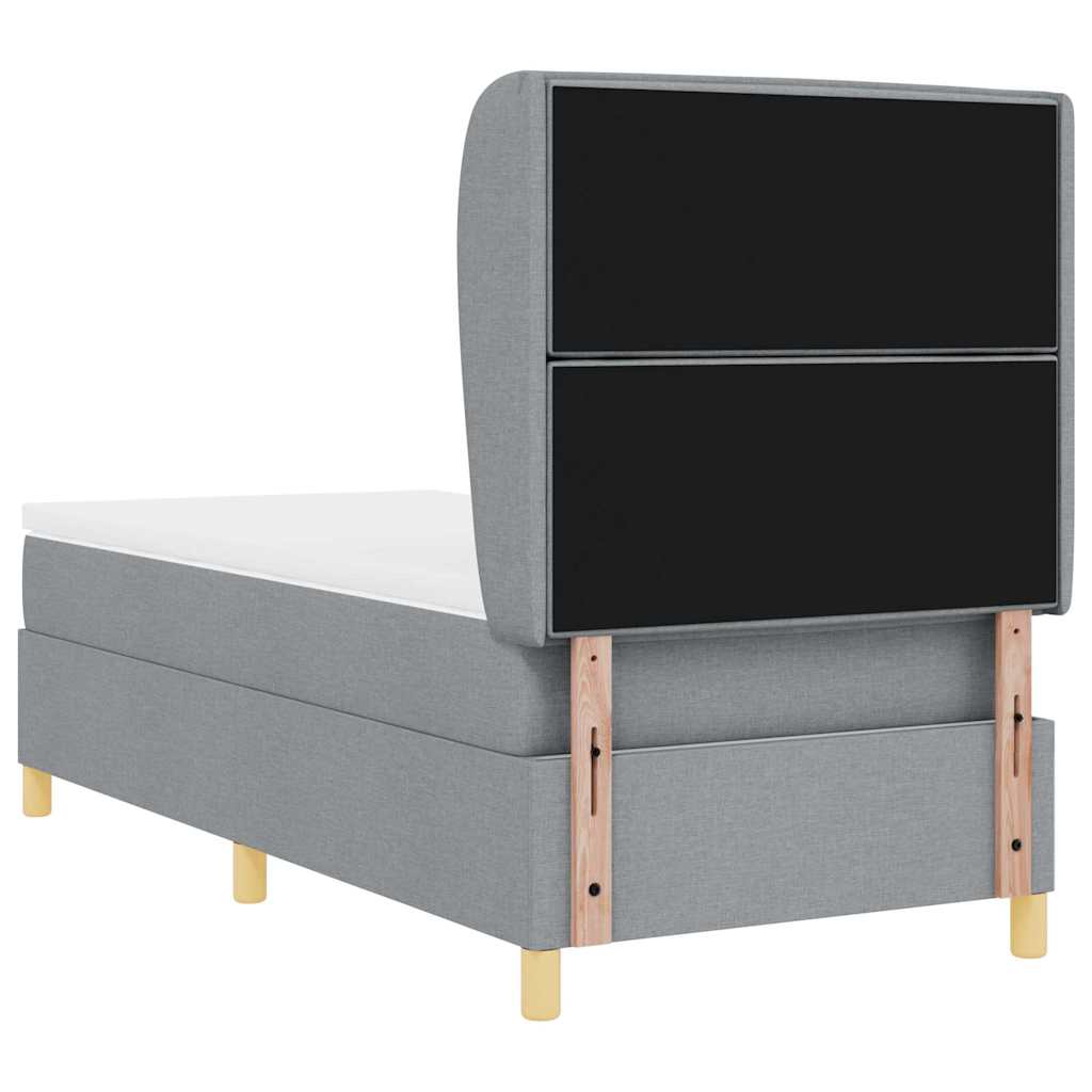 vidaXL Boxspring met matras stof donkergrijs 80x200 cm