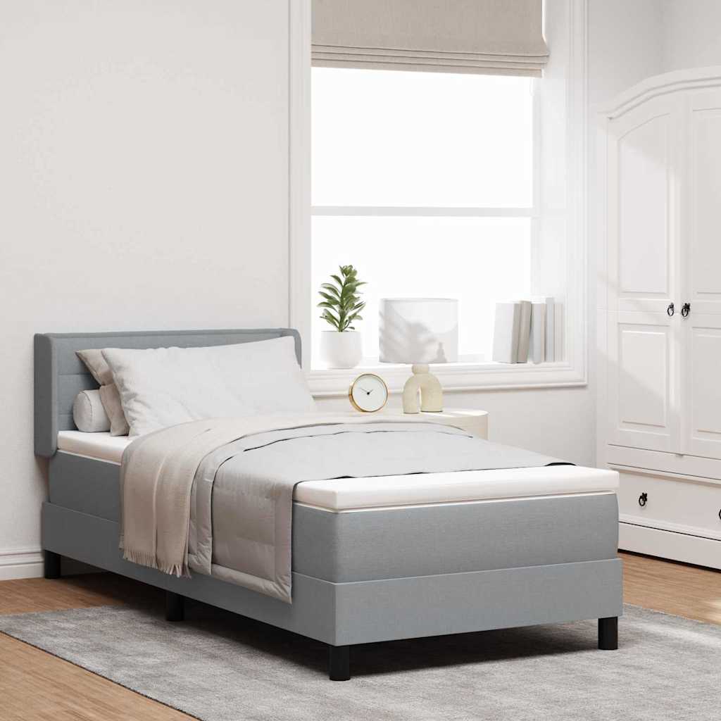 vidaXL Boxspring met matras stof donkerbruin 200x200 cm