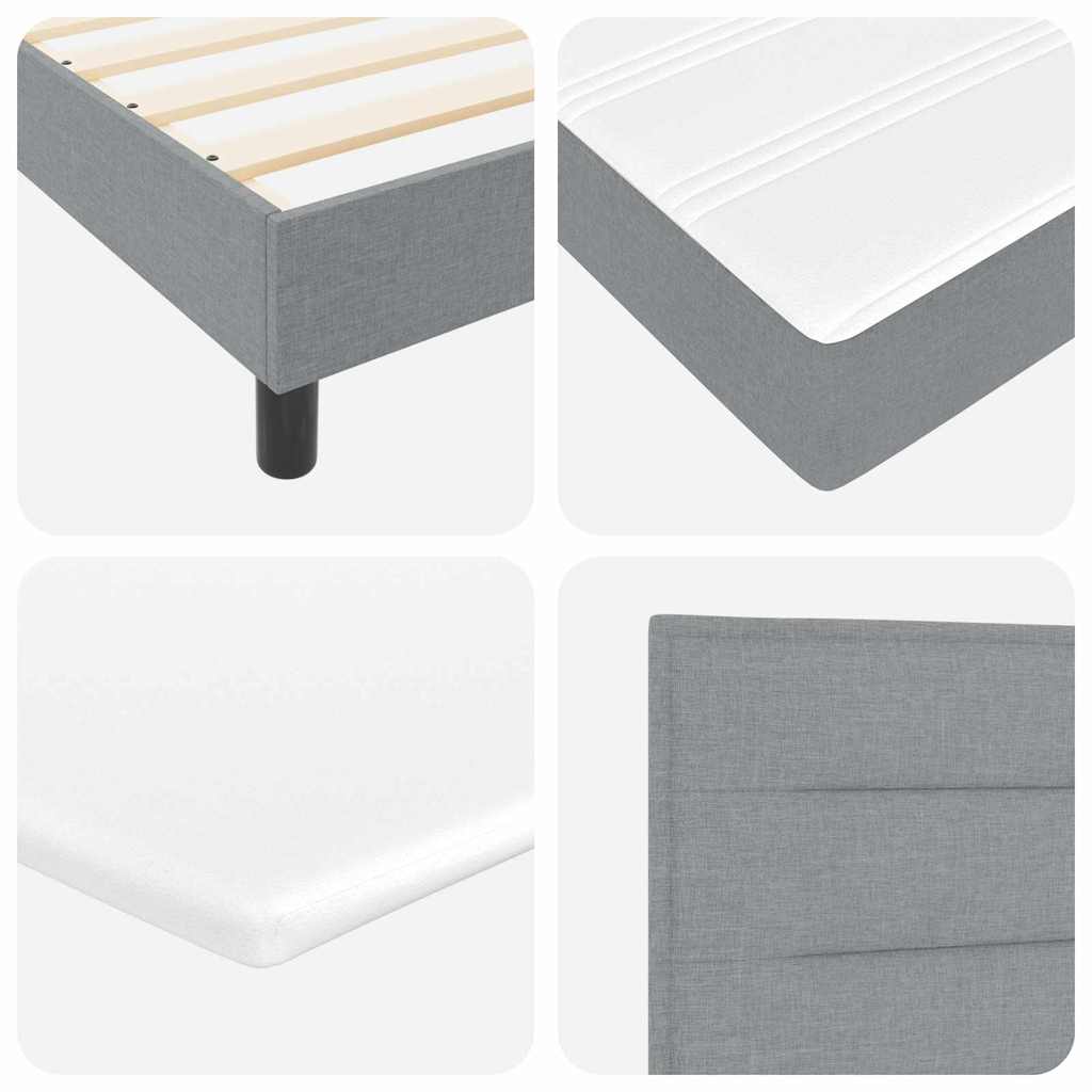 vidaXL Boxspring met matras stof donkerbruin 200x200 cm