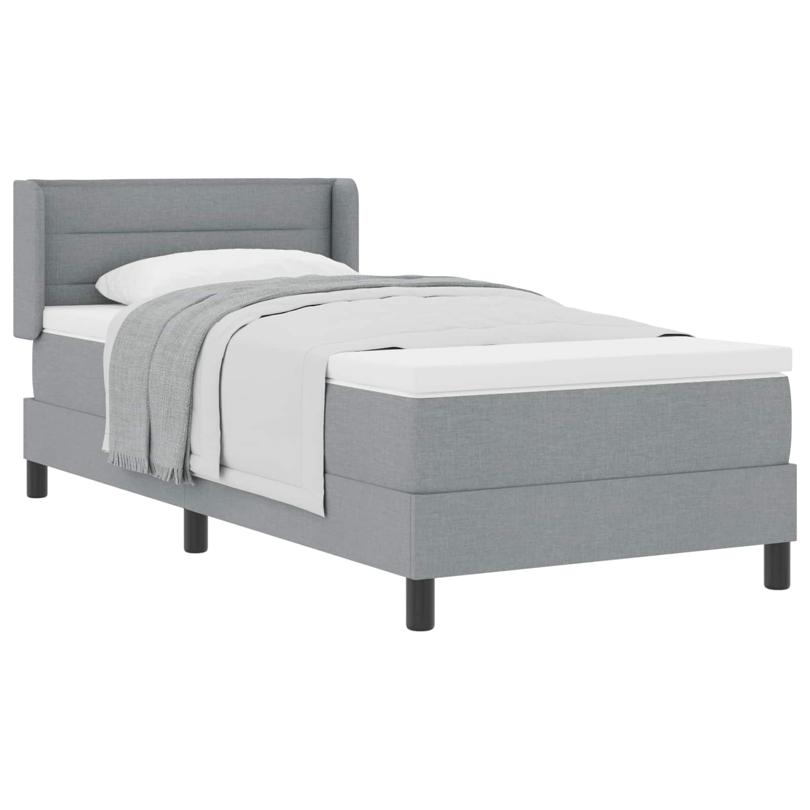 vidaXL Boxspring met matras stof donkerbruin 200x200 cm