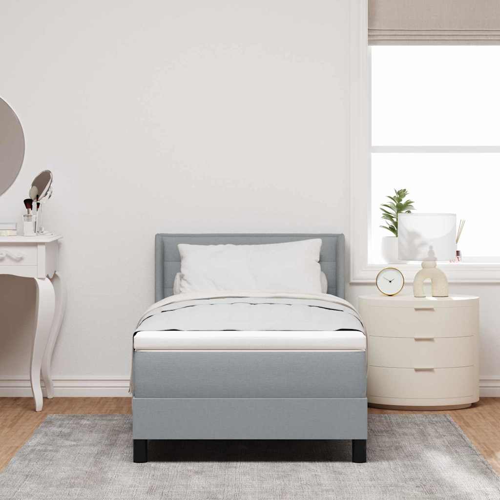 vidaXL Boxspring met matras stof donkerbruin 200x200 cm