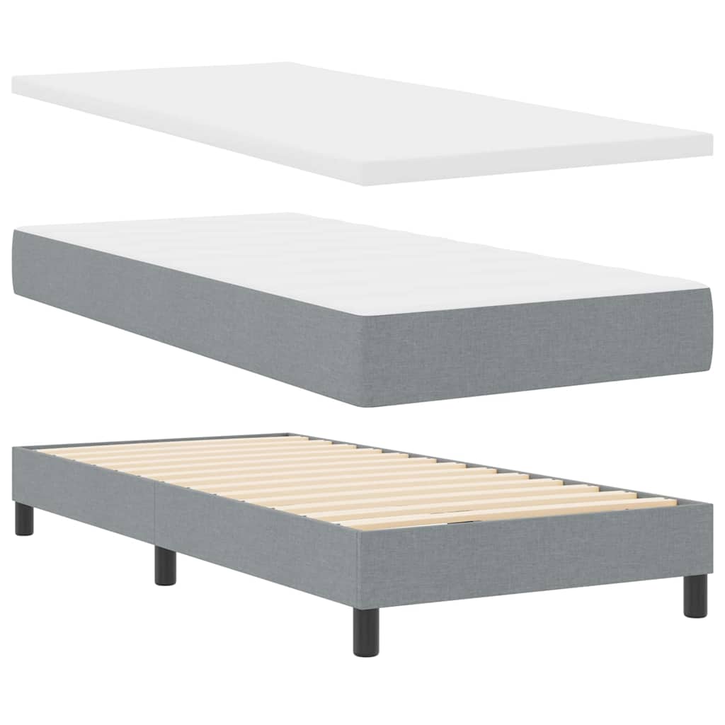 vidaXL Boxspring met matras stof donkerbruin 200x200 cm