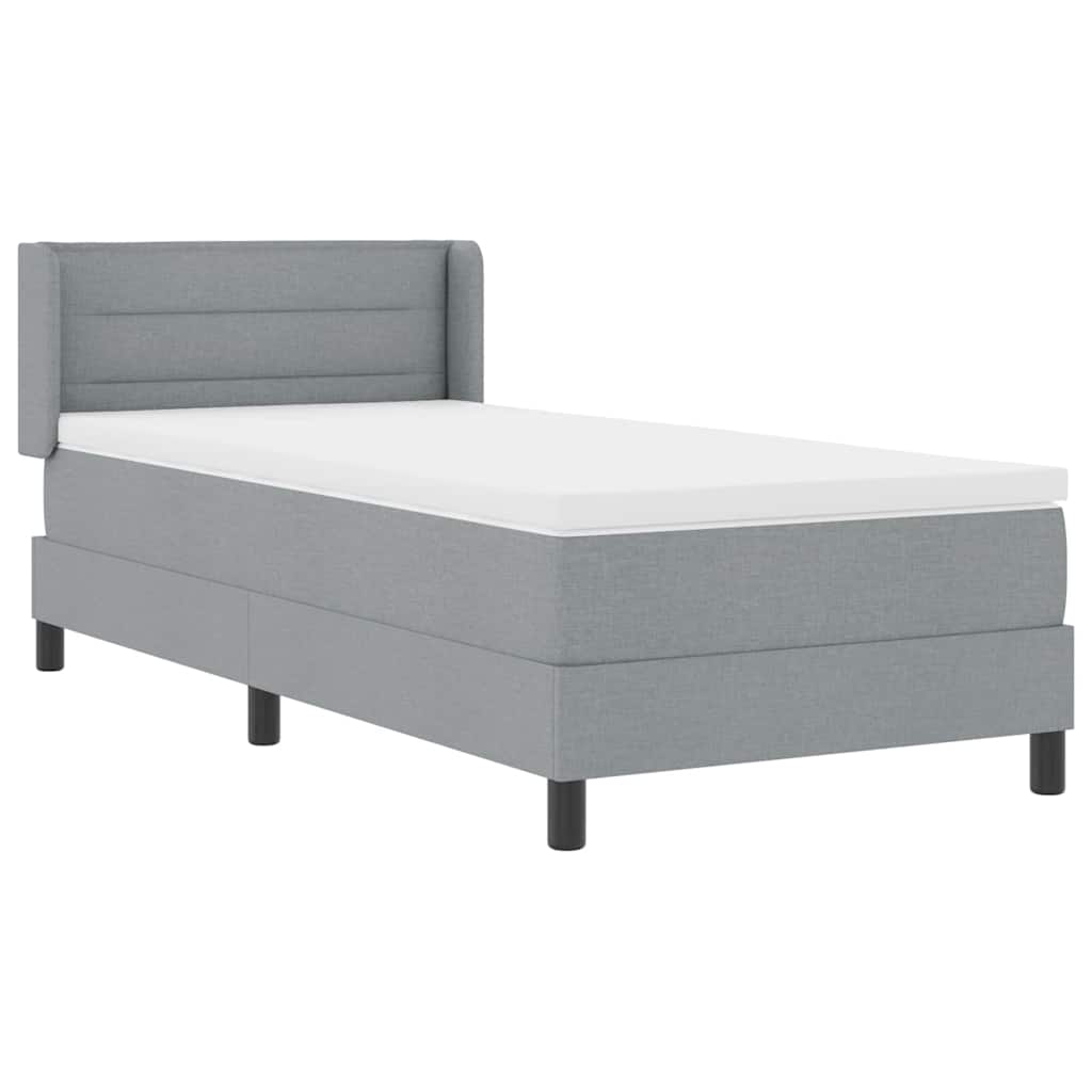 vidaXL Boxspring met matras stof donkerbruin 200x200 cm