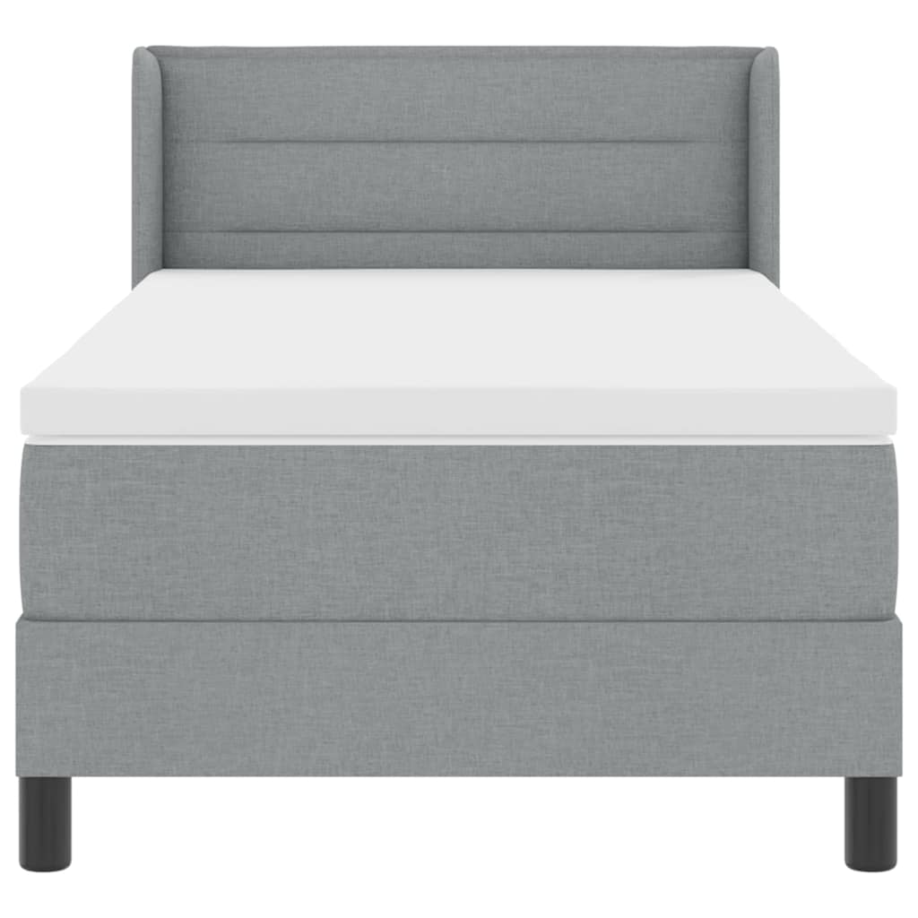vidaXL Boxspring met matras stof donkerbruin 200x200 cm
