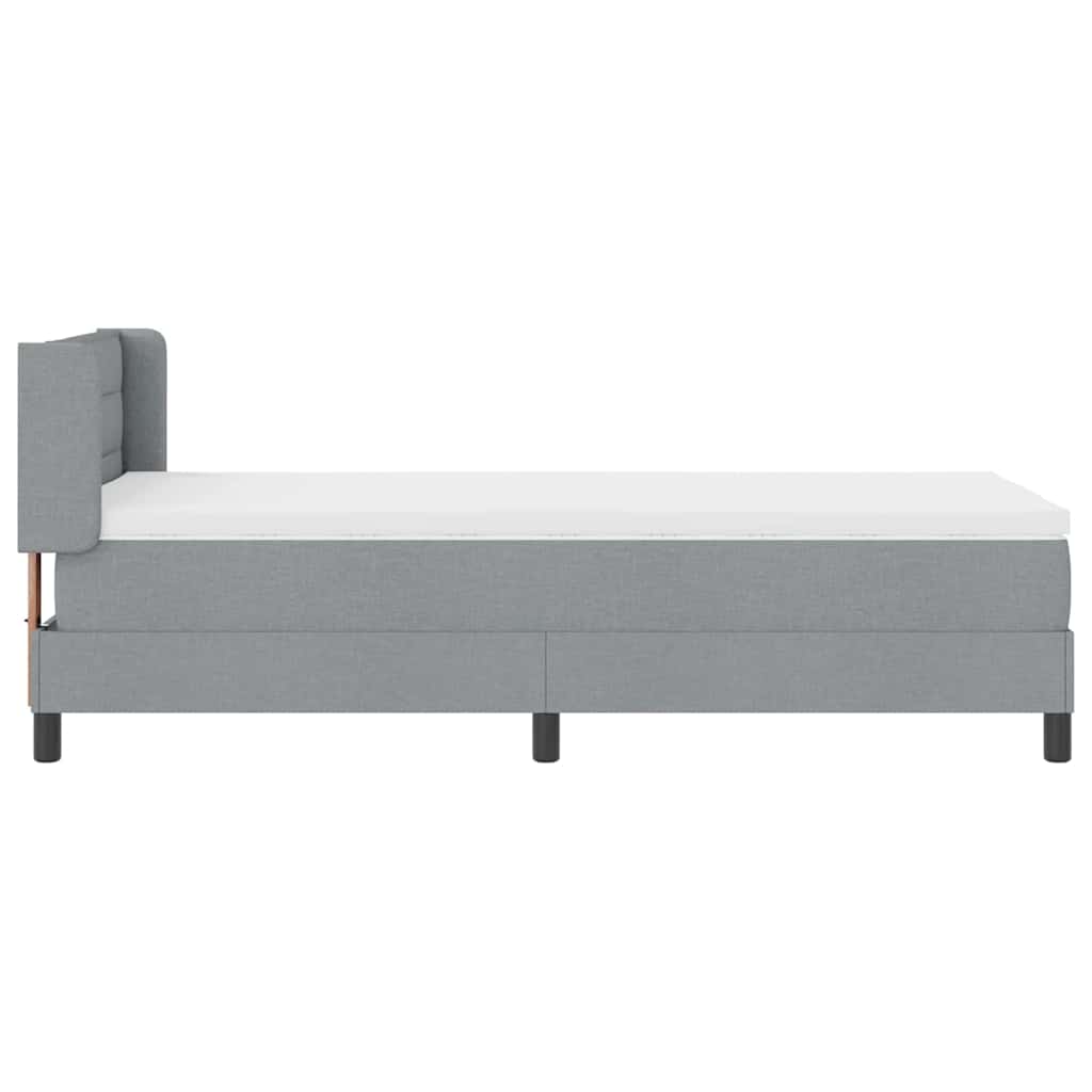 vidaXL Boxspring met matras stof donkerbruin 200x200 cm