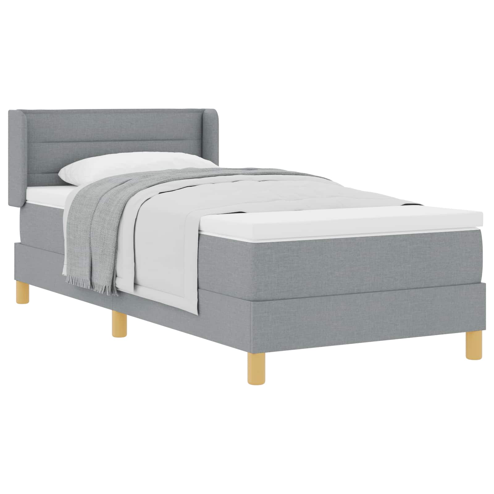 vidaXL Boxspring met matras stof donkerbruin 90x200 cm