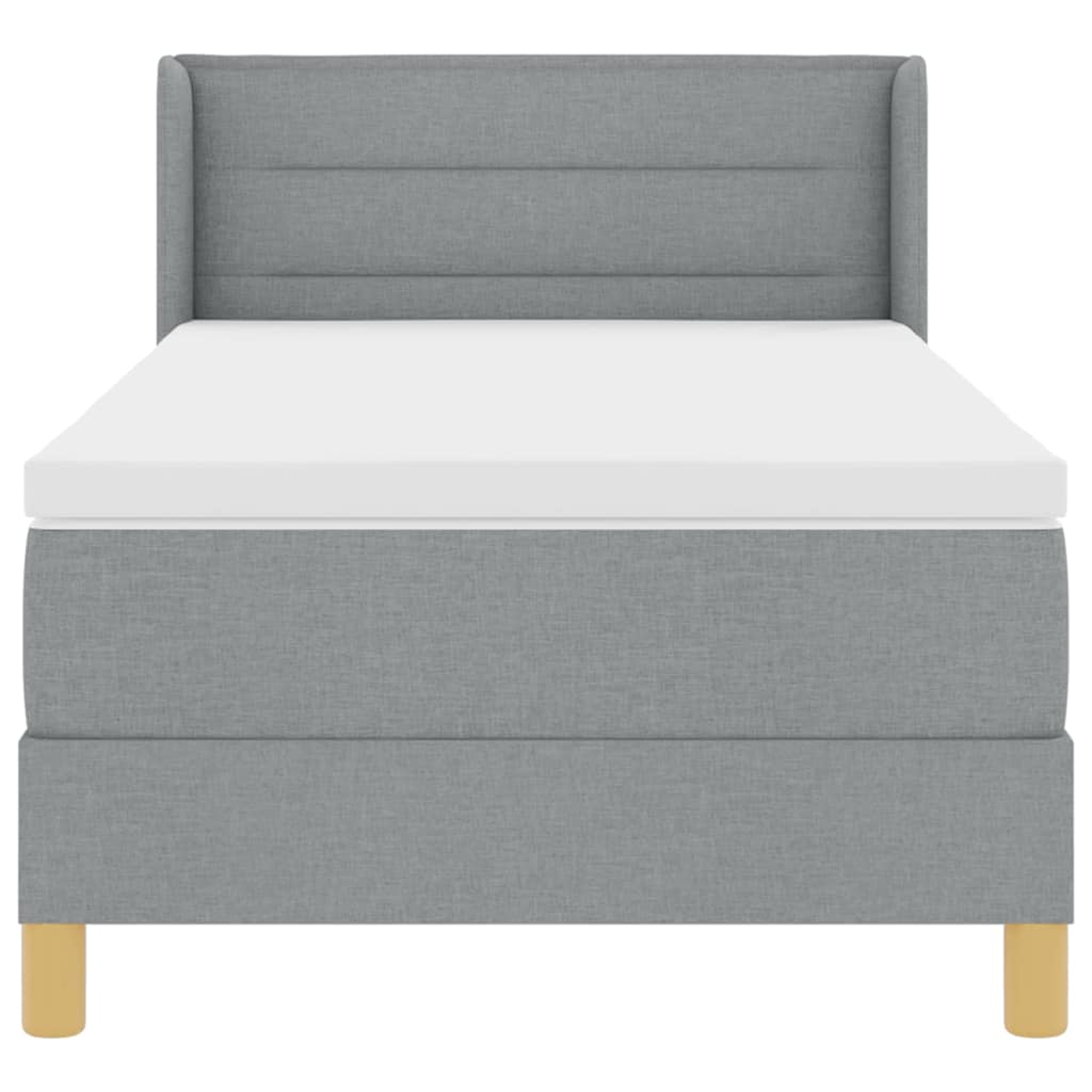 vidaXL Boxspring met matras stof donkerbruin 90x200 cm