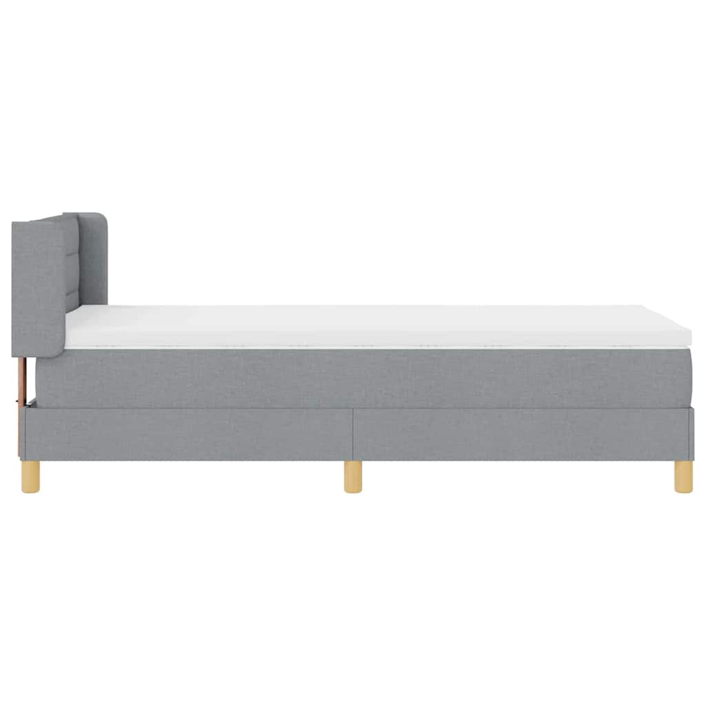 vidaXL Boxspring met matras stof donkerbruin 90x200 cm