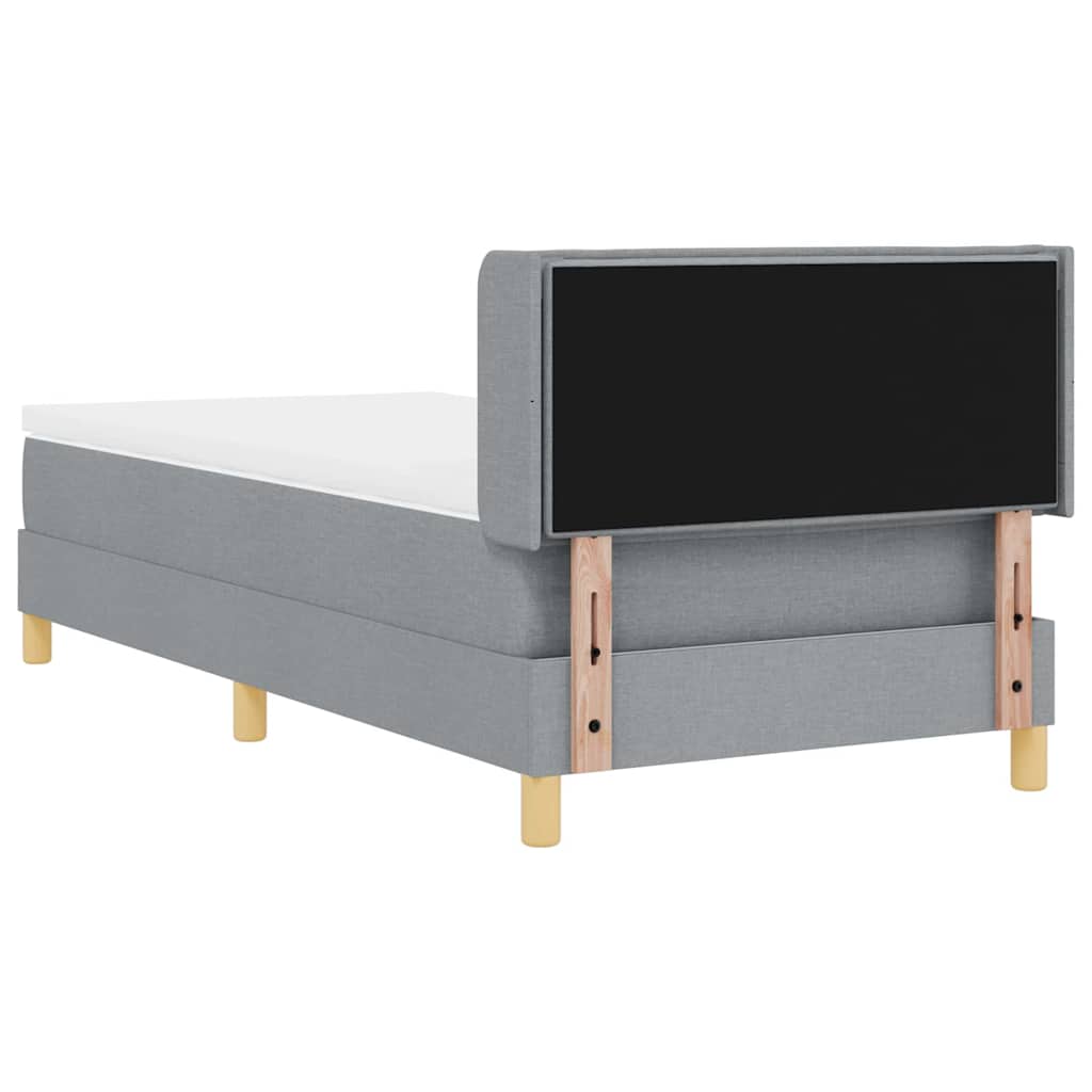 vidaXL Boxspring met matras stof donkerbruin 90x200 cm