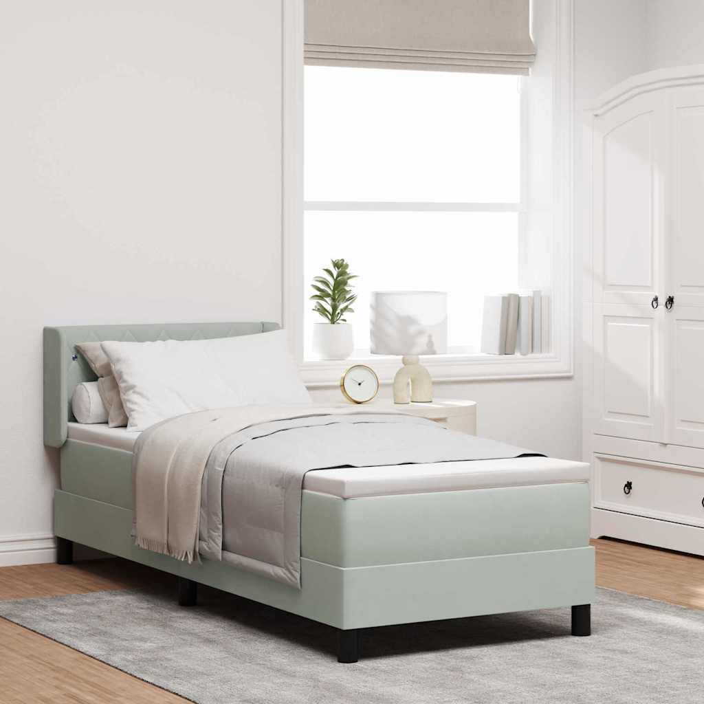 vidaXL Boxspring met matras fluweel donkergrijs 90x200 cm