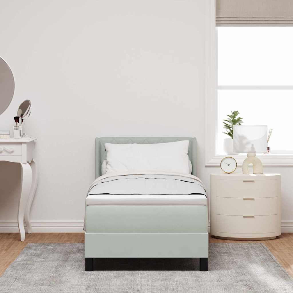 vidaXL Boxspring met matras fluweel donkergrijs 90x200 cm