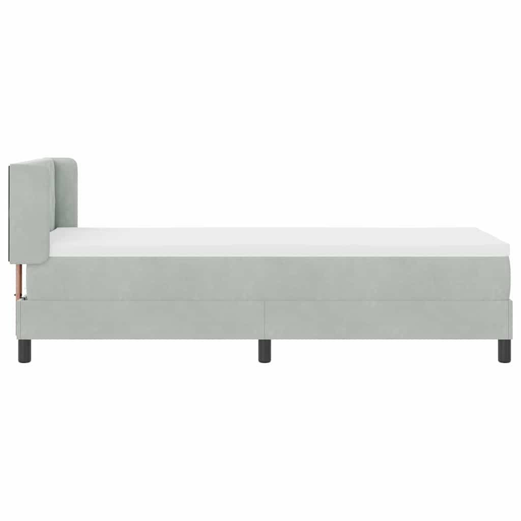 vidaXL Boxspring met matras fluweel donkergrijs 90x200 cm
