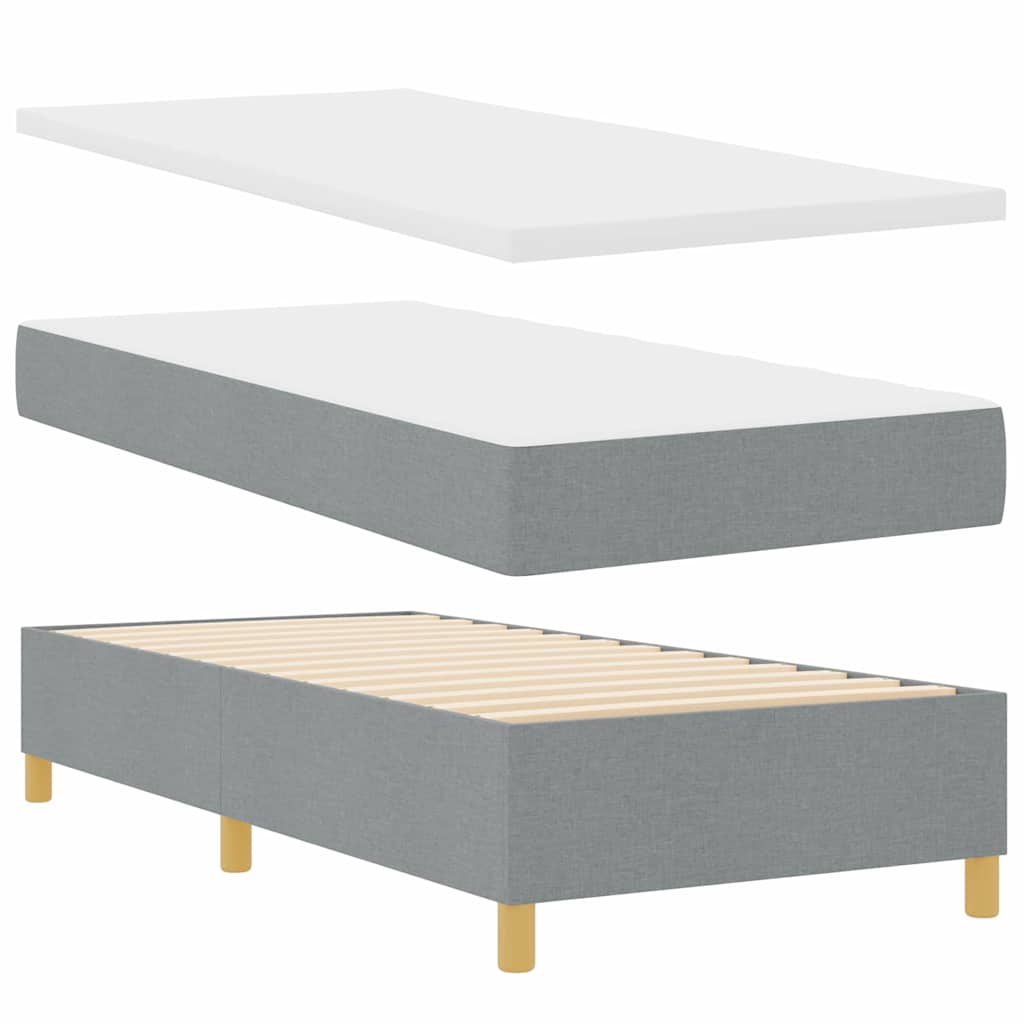 vidaXL Boxspring met matras stof crèmekleurig 140x200 cm