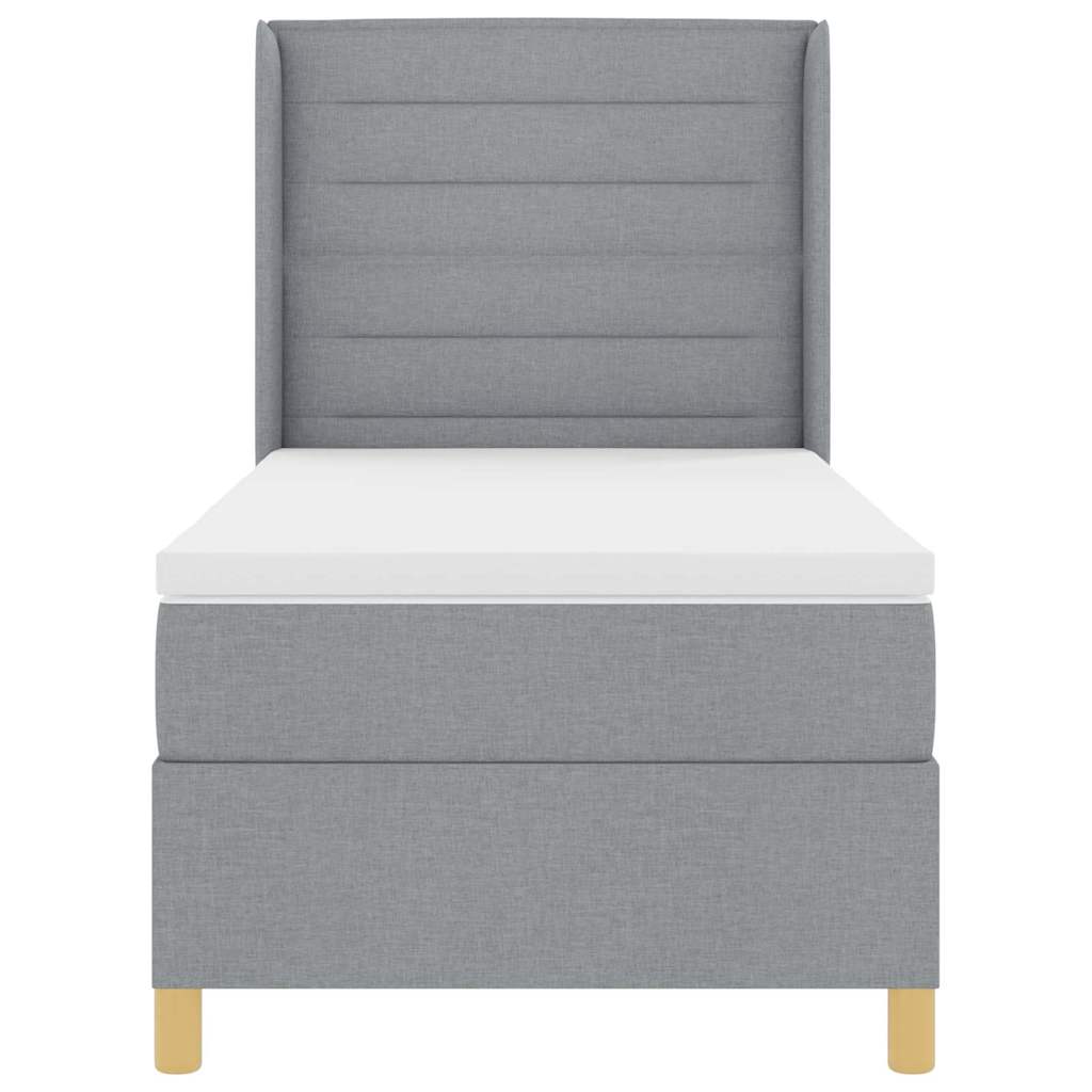 vidaXL Boxspring met matras stof crèmekleurig 140x200 cm